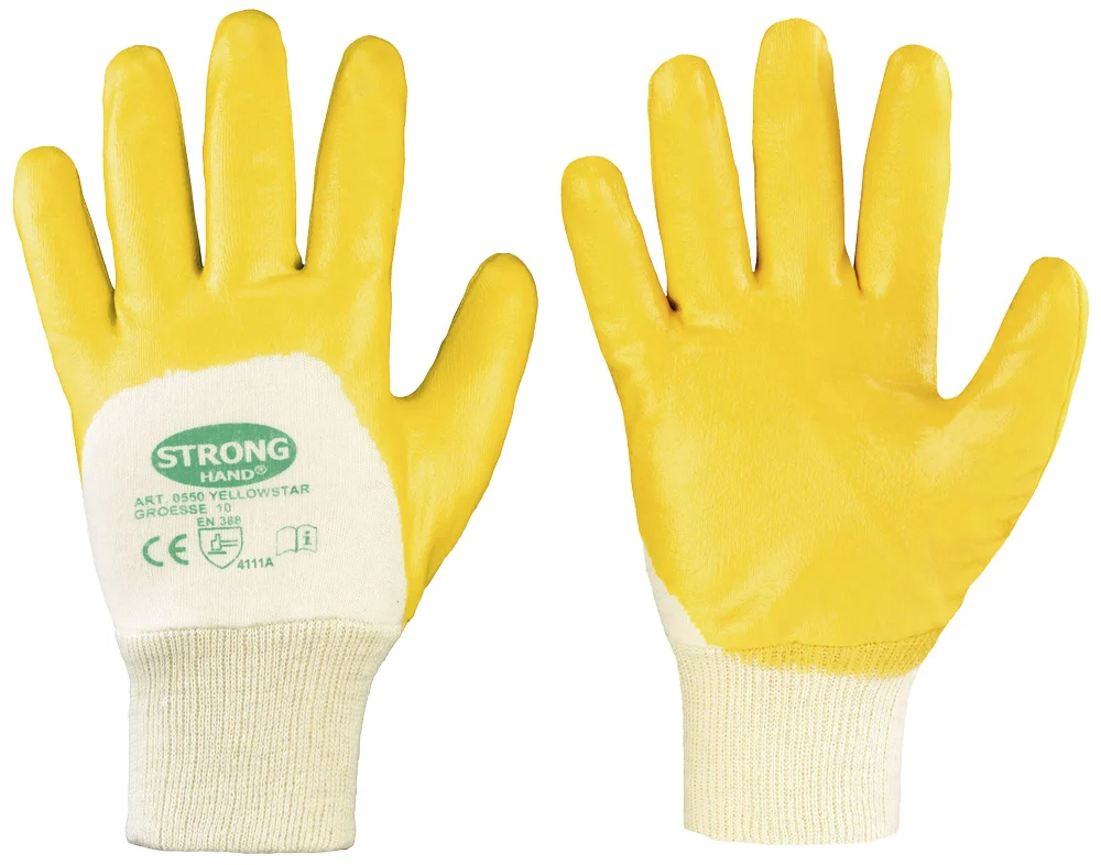F-STRONGHAND-Handschutz, Nitril, Arbeitshandschuhe, *YELLOWSTAR*, Pkg.a`12 , gelb