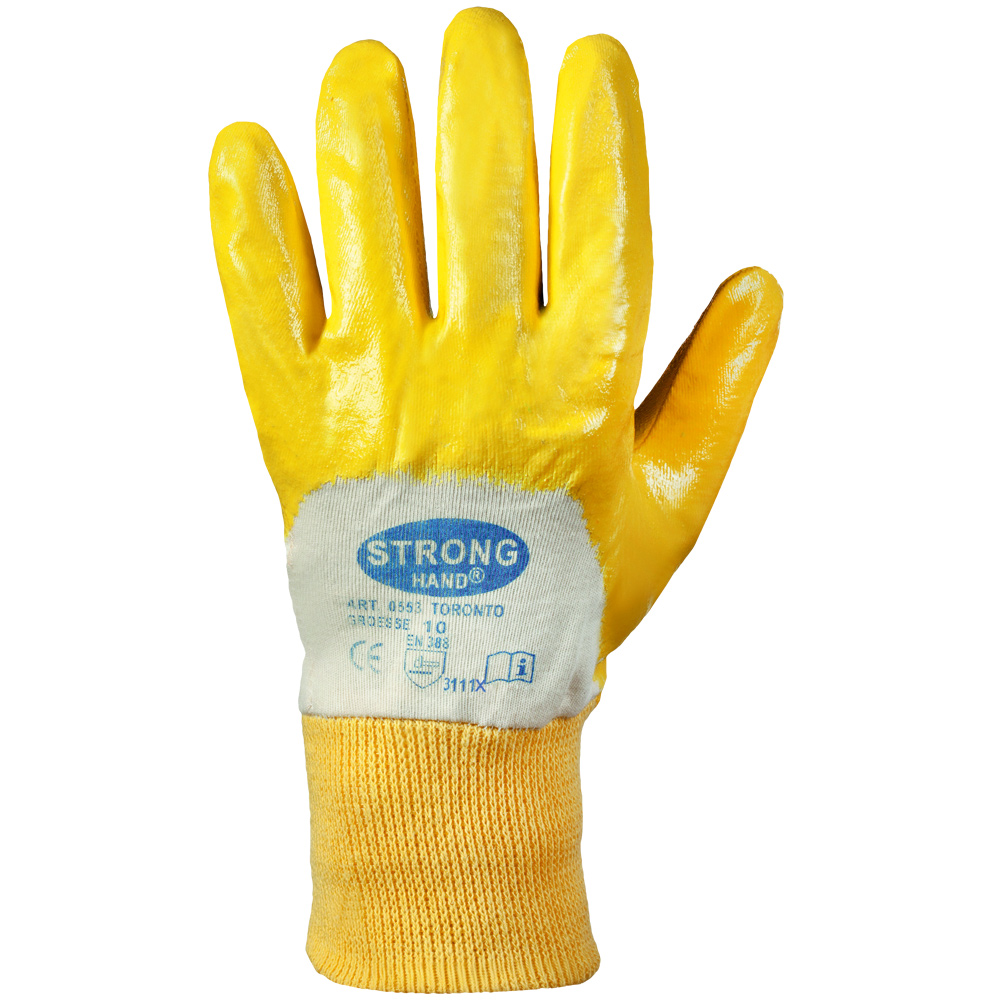 F-STRONGHAND-Handschutz, Nitril, Arbeitshandschuhe, *TORONTO*, Pkg.a`12, gelb