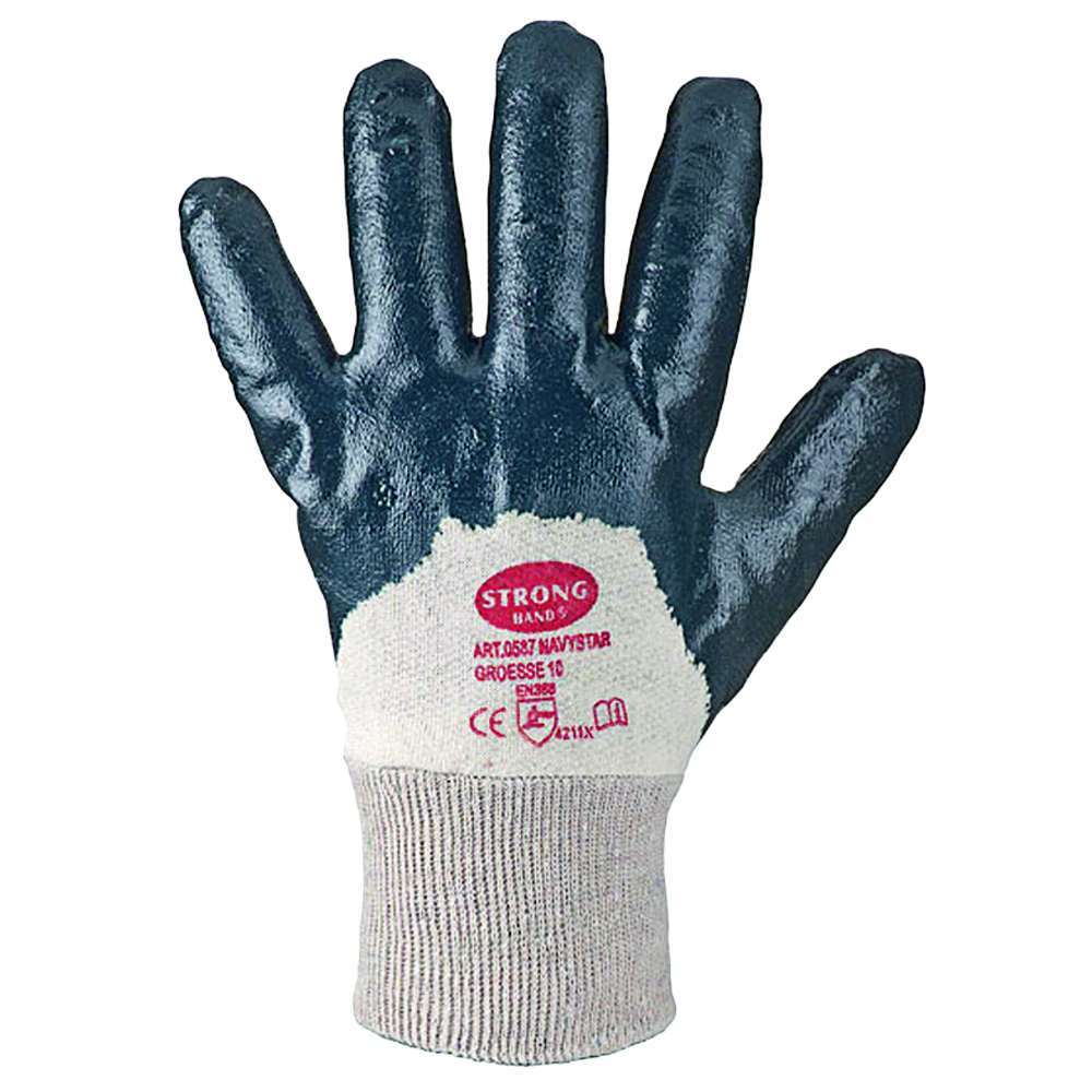 F-STRONGHAND-Handschutz, Nitril, Arbeitshandschuhe, *NAVYSTAR*, Pkg.a`12, blau