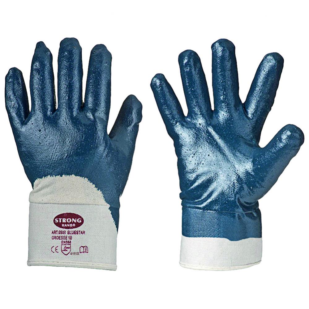 F-STRONGHAND-Handschutz, Nitril, Arbeitshandschuhe, *BLUESTAR*, blau