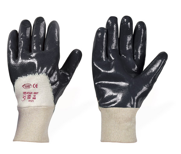 F-STRONGHAND, Nitril beschichtete Arbeits-Handschuhe NITRILSTAR, schwarz, VE = 12 Paar