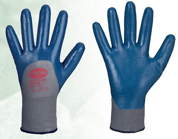 Gr.8 Feldtmann Nitrilhandschuhe Arbeitshandschuhe TARIM grau blau