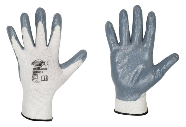 F-STRONGHAND, Nitril-Arbeits-Handschuhe Wuhan, weiß/grau, VE = 12 Paar