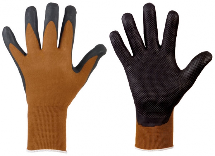 F-STRONGHAND-Handschutz, Nitril, Arbeitshandschuhe, *DALIAN*, braun/schwarz