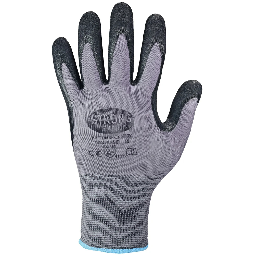 F-STRONGHAND-Handschutz, Nitril, Arbeitshandschuhe, *CANTON*, grau/schwarz