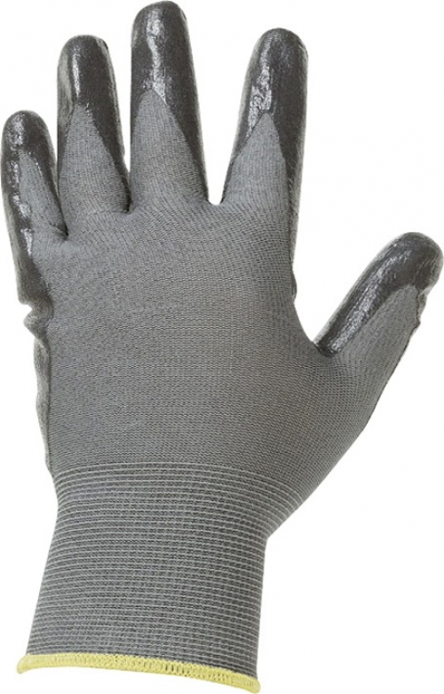F-STRONGHAND-Handschutz, Nitril, Arbeitshandschuhe, *DATONG*, Pkg.a`12, grau/schwarz