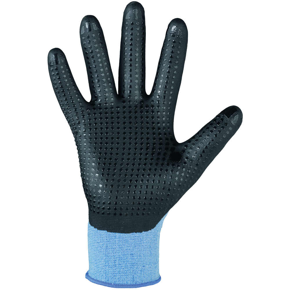 F-STRONGHAND-Handschutz, Polyester, Nitrilbeschichtung, mit Noppen, Arbeitshandschuhe, *HANTING*, Pkg.a`12, blau