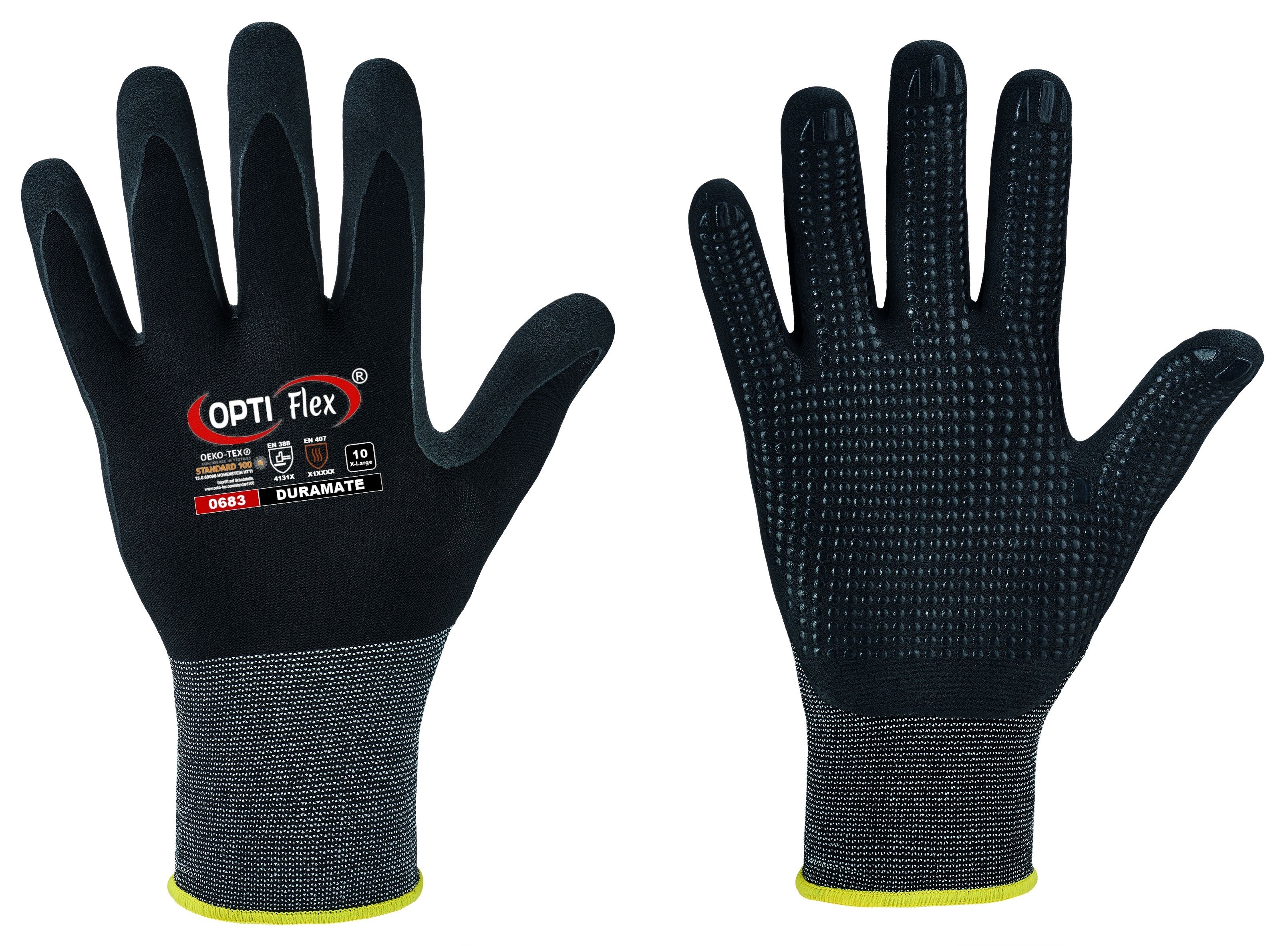 F-OPTIFLEX-Handschutz, Nitril-Arbeitshandschuhe, *DURAMATE*, schwarz