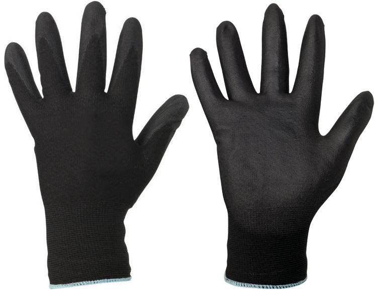 F-GOODJOB, PU-Arbeits-Handschuhe DARK GRIP, schwarz, VE = 12 Paar