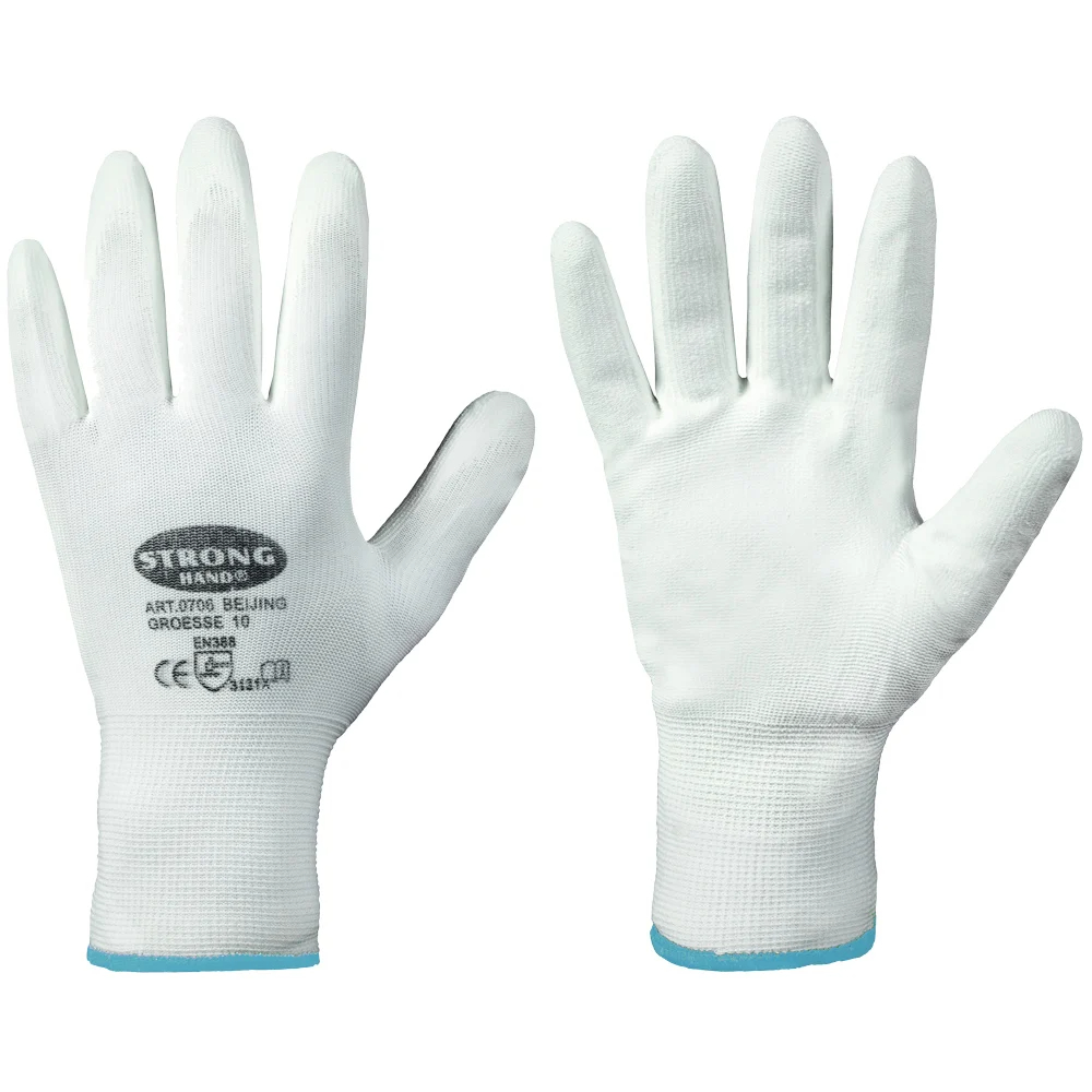 F-STRONGHAND-Handschutz, Nylon, PU beschichtet, Arbeitshandschuhe, *CLASSIC BEIJING*, weiß