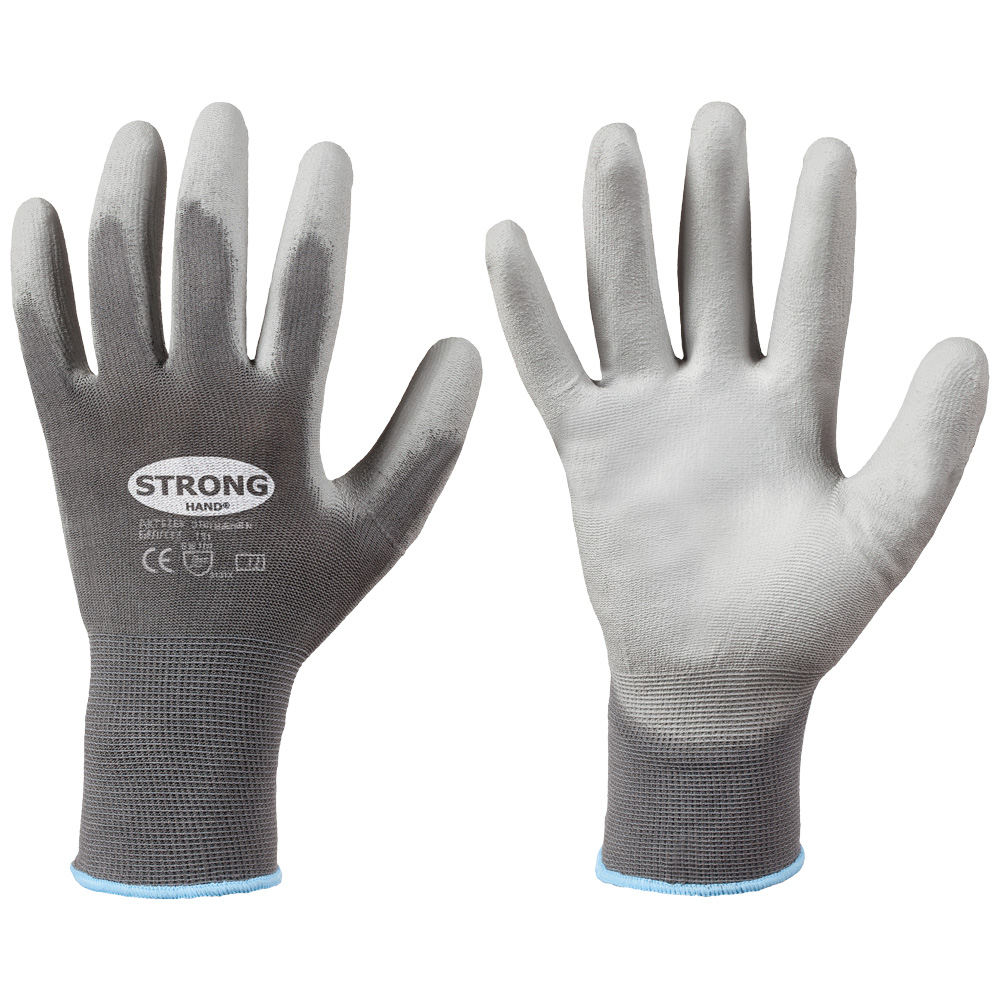 F-STRONGHAND-Handschutz, Nylon, PU beschichtet, Arbeitshandschuhe, *CLASSIC SHENZHEN*, Pkg.a`12, grau