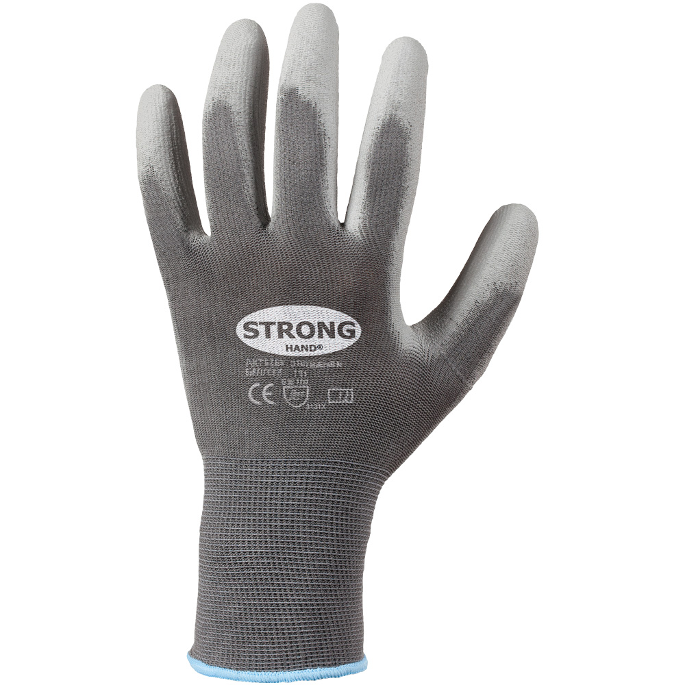 F-STRONGHAND-Handschutz, Nylon, PU beschichtet, Arbeitshandschuhe, *CLASSIC SHENZHEN*, Pkg.a`12, grau