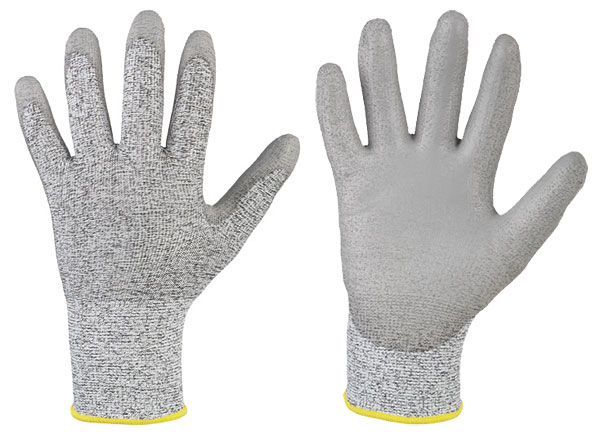 F-GOODJOB, Schnittschutz-Arbeits-Handschuhe GREY CUTGRIP, grau, VE = 12 Paar
