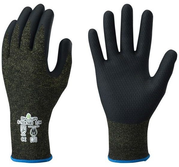 F-SHOWA-Handschutz, Schnittschutz, Nitril beschichtet, Arbeitshandschuhe, *SHOWA S-TEX 581*, grau
