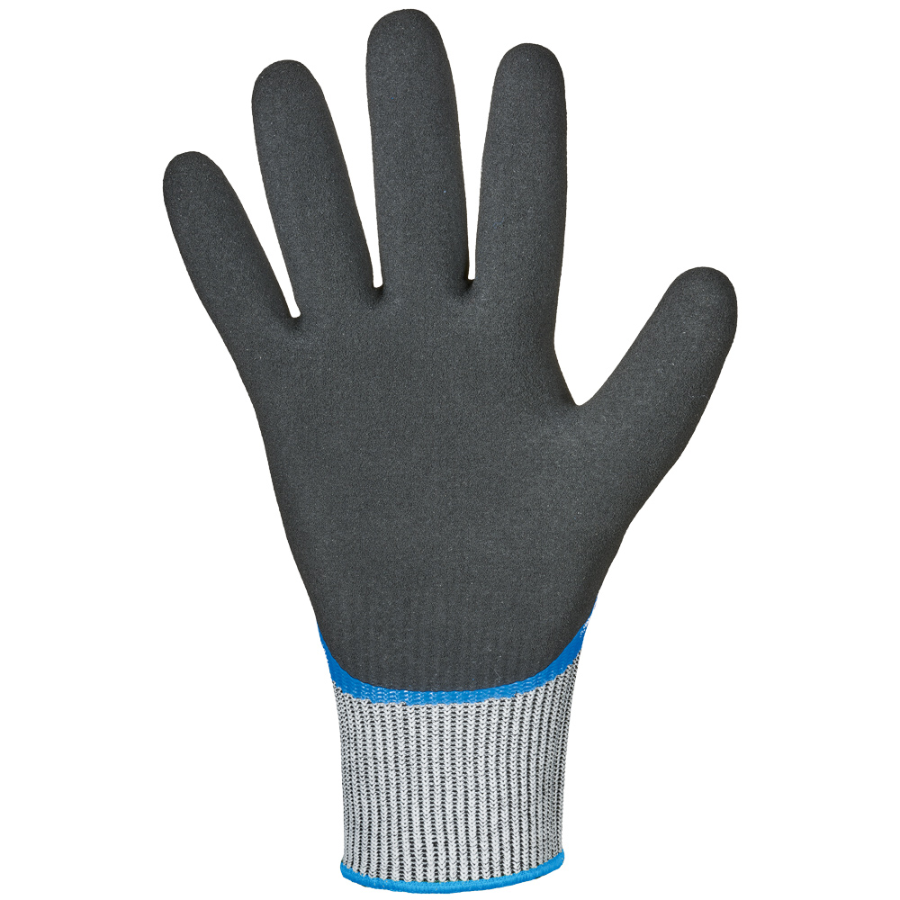 F-LEVEL -Handschutz5, Schnittschutz, Nitril beschichtet, Arbeitshandschuhe, *DELANO*, blau/schwarz