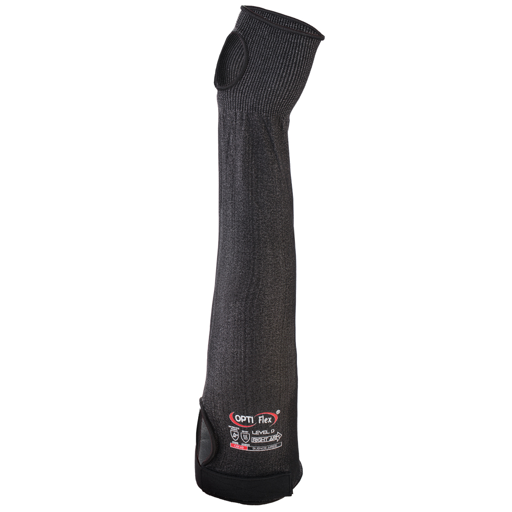 F-OPTIFLEX-Armschutz, Armschoner *BUENOS AIRES*, Schnitt- und Hitzeschutzliner, CAT2, schwarz melange, 45 cm, VE: 50 Stk.