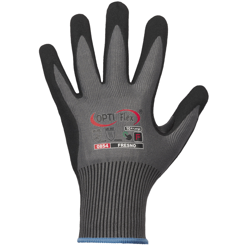 F-OPTIFLEX-Handschutz, Schnittschutz-Nylon-Arbeitshandschuhe, *FRESNO*, grau/schwarz