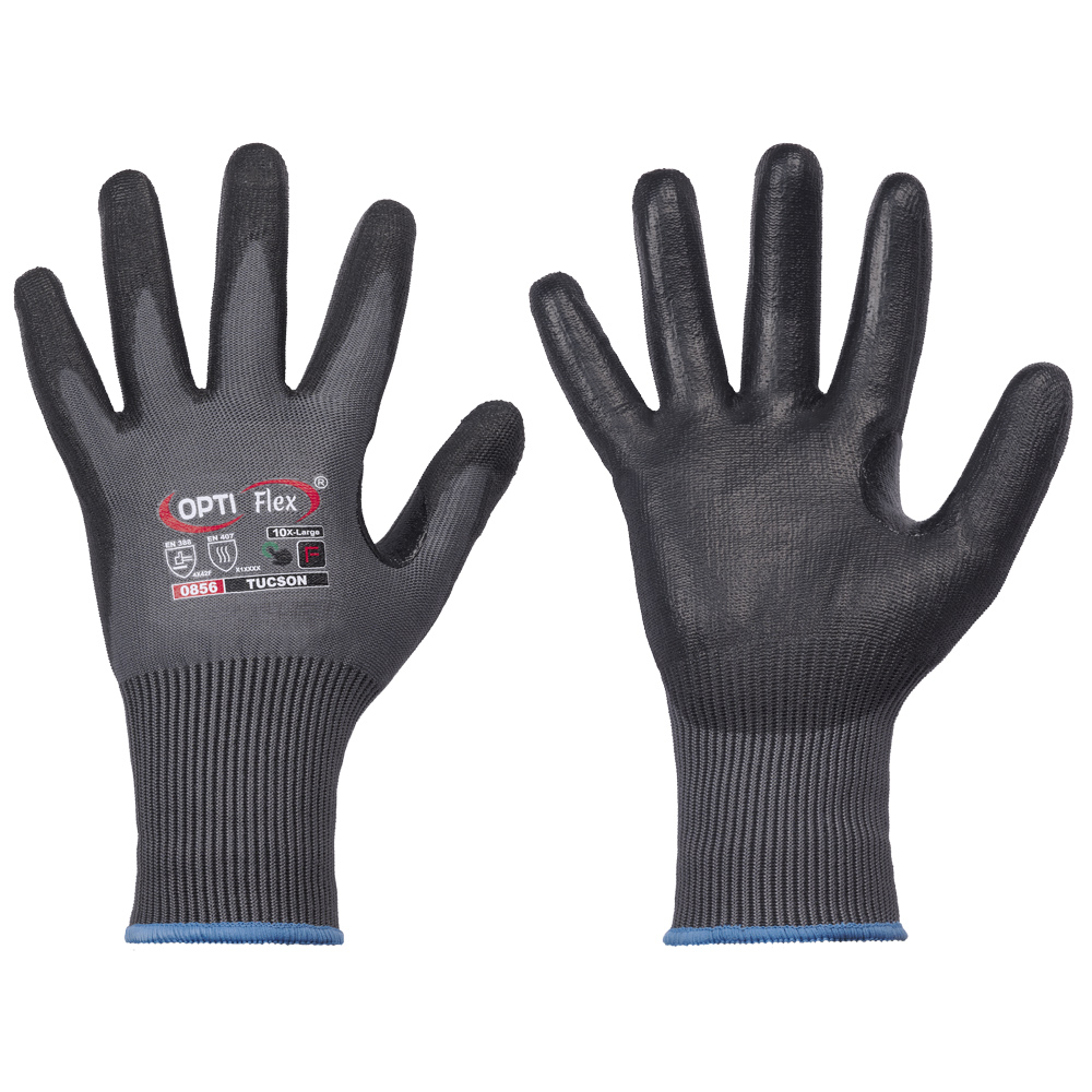 F-OPTIFLEX-Handschutz, Schnittschutz-Nylon-Arbeitshandschuhe, *TUCSON*, grau/schwarz
