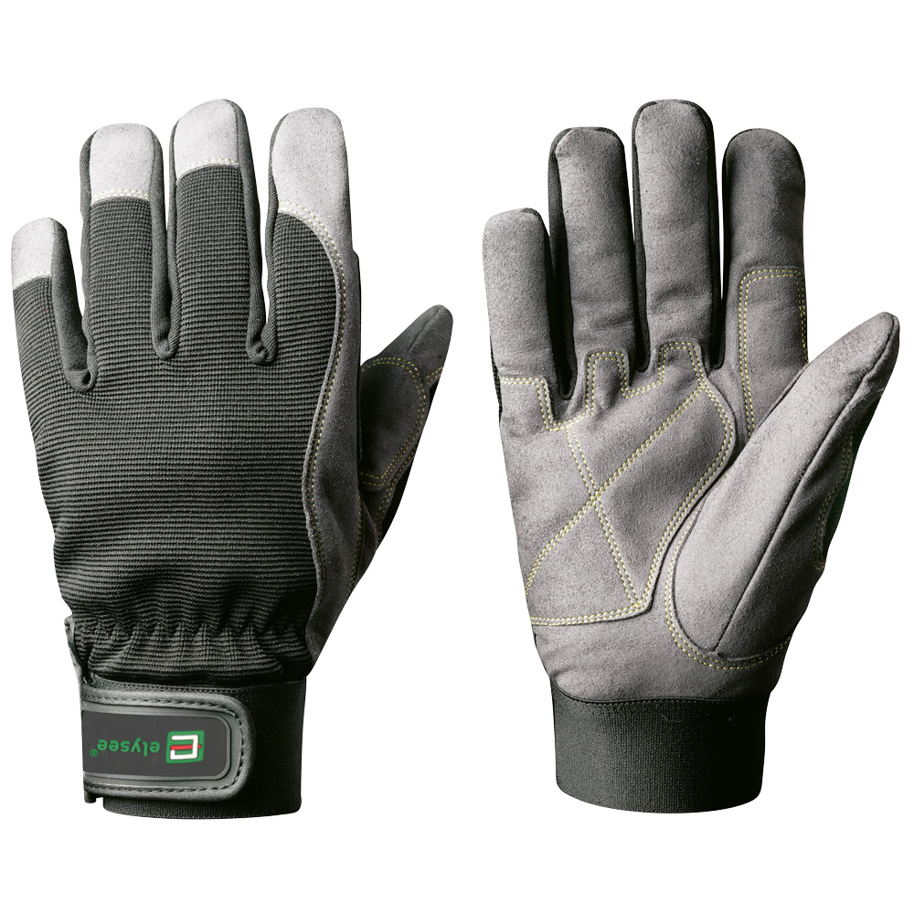 F-ELYSEE-Handschutz, Mechanicals, Arbeitshandschuhe, *RIGGER*, Pkg.a`12, schwarz/grau