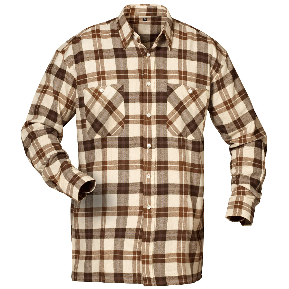 F-CRAFTLAND-Flanell-Hemd, *NEVADA*, 85 cm, beige/braun/blau kariert