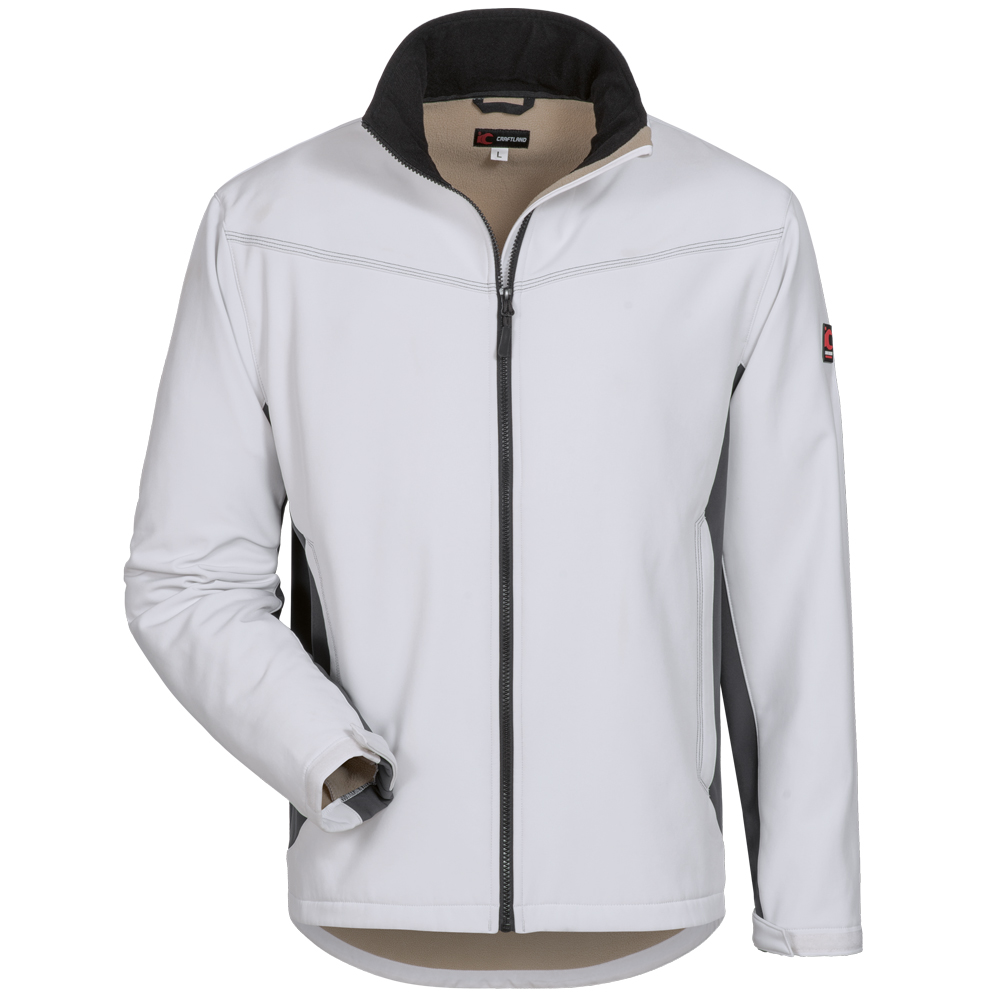 F-CRAFTLAND-DaKälteschutz, men-Softshell-Jacke, *LAURIN*, weiß/grau
