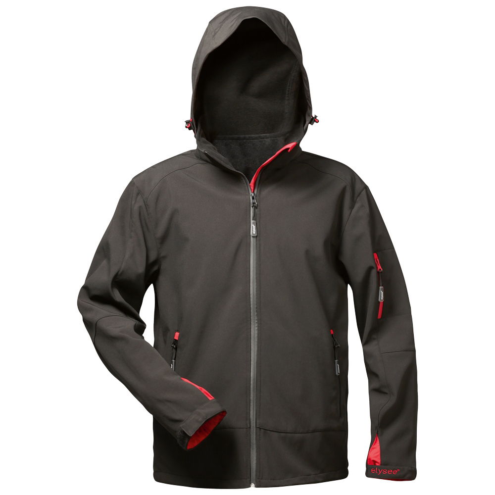 F-ELYSEE-Kälteschutz, Softshell-Jacke, *ZETA*, schwarz/rot