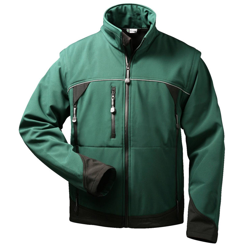 F-ELYSEE-Kälteschutz, Softshell Winter-Arbeits-Berufs-Jacke, mit abnehmbaren Ärmeln, SIGMA, grün/sc