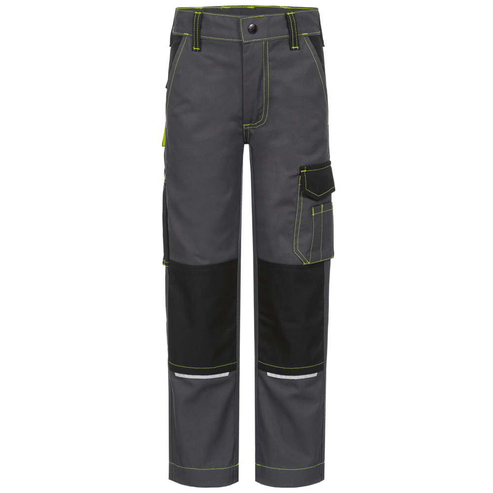 F-FELDTMANN-Workwear, Kinderhose, Twill, *OKE*, grau/schwarz