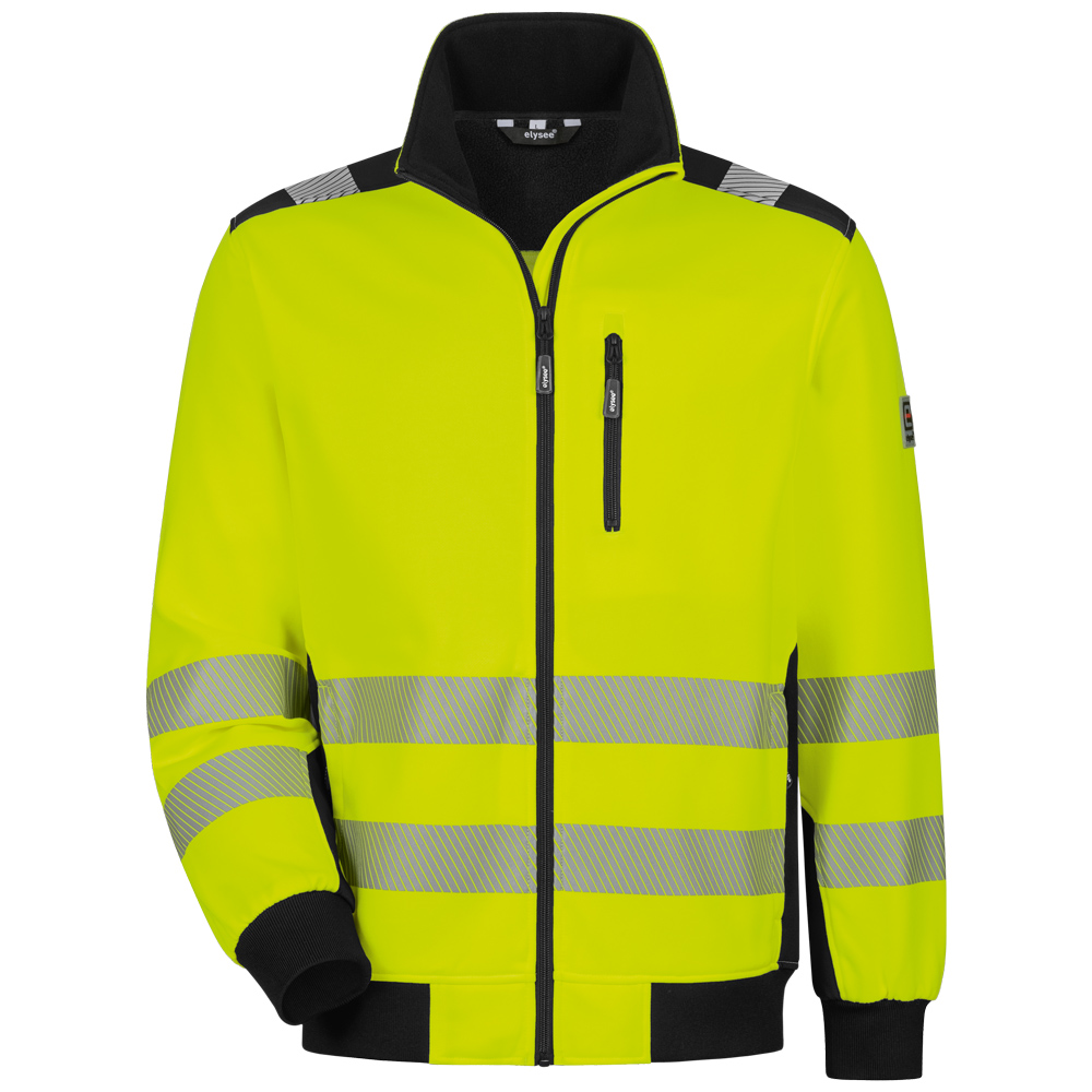 F-ELYSEE-Warnschutz, *DEMINO* WARNSCHUTZ-SWEATJACKE, warngelb/schwarz