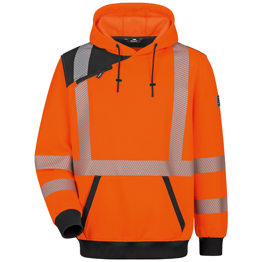F-ELYSEE-Warnschutz, *FFRIDOLI* WARNSCHUTZ-HOODIE, warnorange/schwarz
