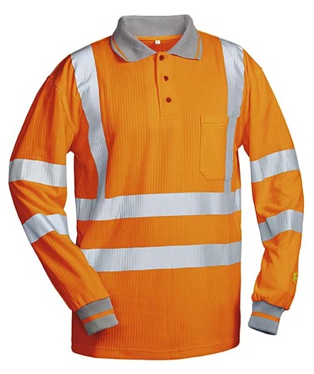 F-SAFESTYLE-Warnschutz, UV- und Warn-Langarm-Poloshirt, *ANTONIO*, fluoreszierend orange