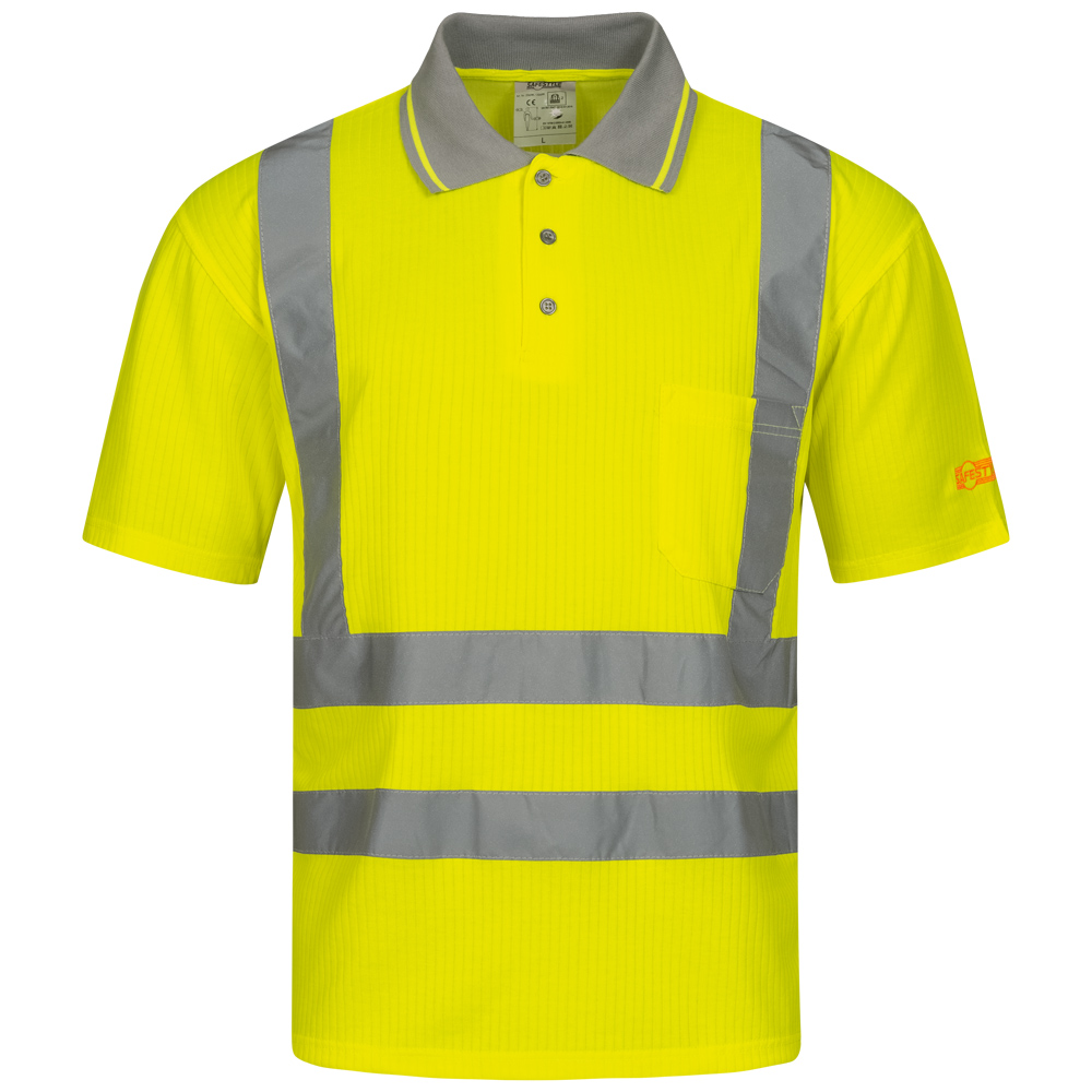 F-SAFESTYLE-Warnschutz, Warnschutz-Poloshirt, *DIEGO*, 185g/m², fluoreszierend gelb