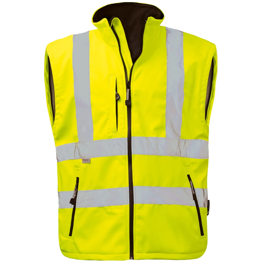 F-ELYSEE-Warnschutz, Warnschutz-Softshell-Jacke, *LOGAN*, fluoreszierend gelb