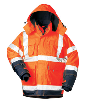 F-ELYSEE-Warnschutz-2 in 1-Jacke, *PHILIPP*, fluoreszierend orange/marine abgesetzt