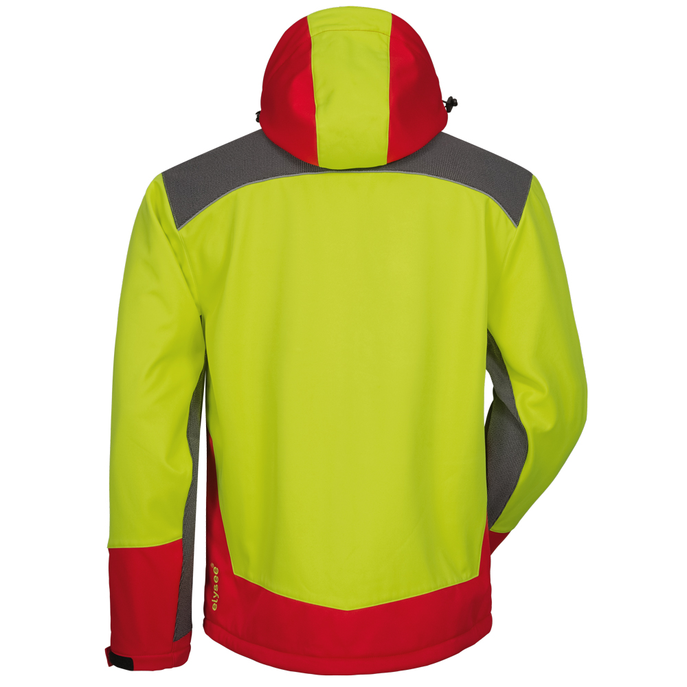 F-ELYSEE-Kälteschutz, Waldarbeiter-Softshell Jacke, *SCHLEHE*, gelb/rot/schwarz