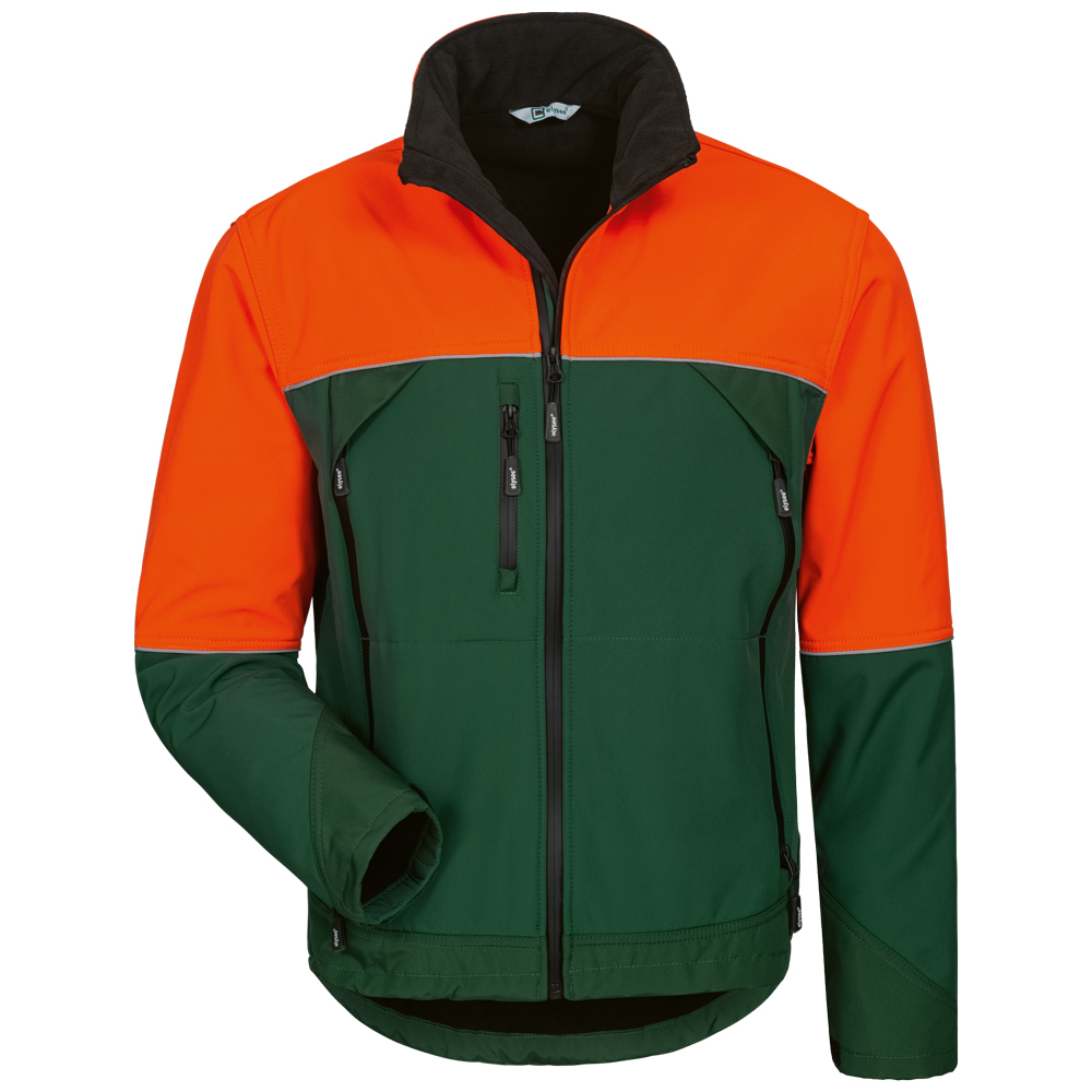 F-ELYSEE-SKälteschutz, oftshell Jacke, *SANDDORN*, grün/orange