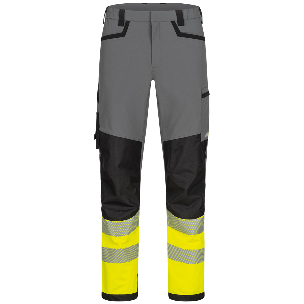 F-Warnschutz, Warnschutz Stretch Bundhose, *MERSCH*, Farbe: grau/ schwarz/ gelb
