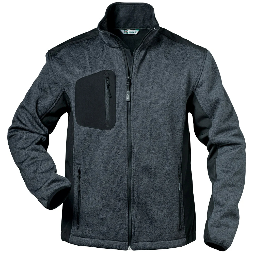 F-ELYSEE-Kälteschutz, Strickfleece-Jacke, *INNSBRUCK*, 320g/m², dunkelgrau/schwarz