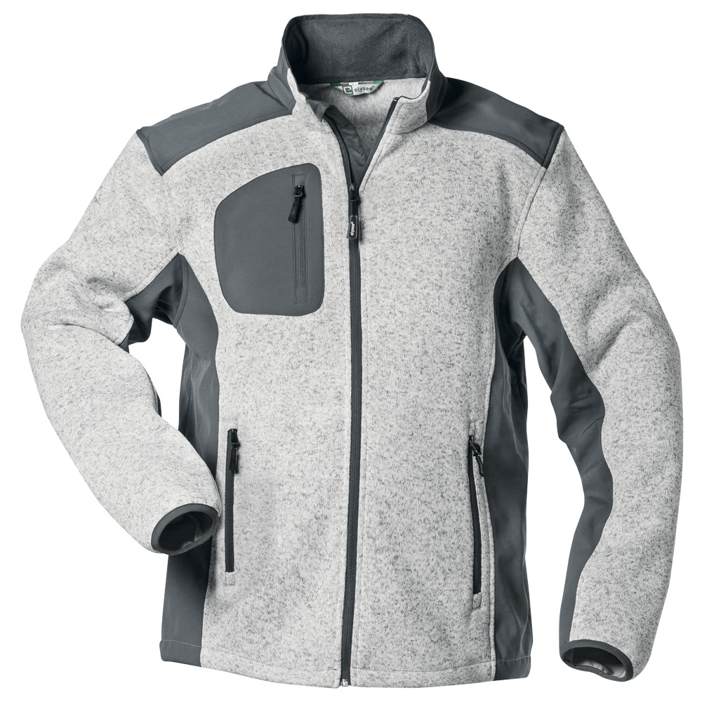 F-ELYSEE-Kälteschutz, Strickfleece-Jacke, *LINZ*, 320g/m², hellgrau/grau