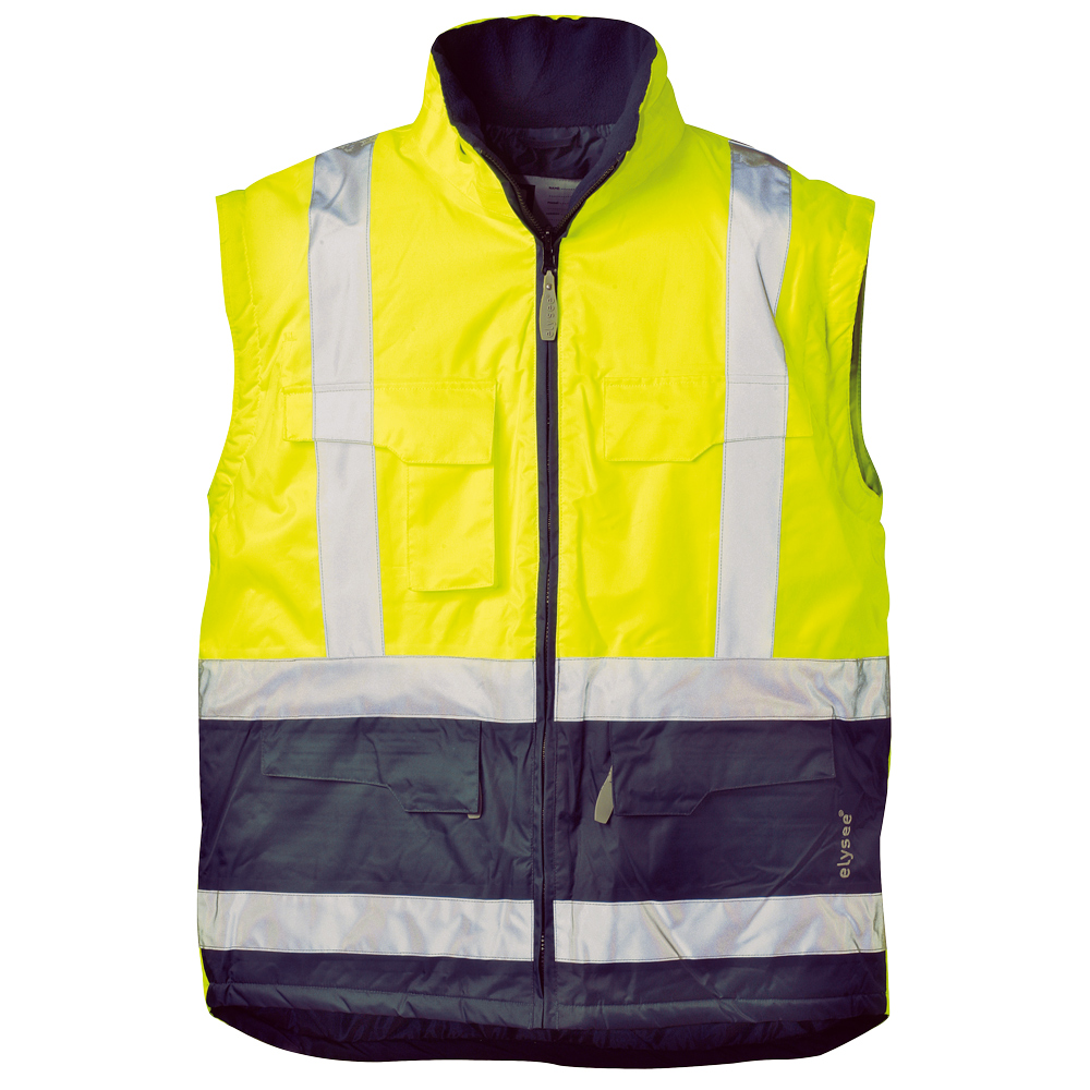 F-ELYSEE-Warnschutz, 4 in 1-Warnschutz-Parka, *JEKYLL*, fluoreszierend gelb/marine abgesetzt