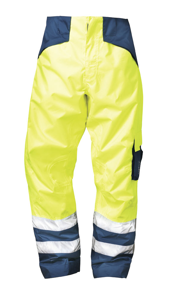 F Warnschutzhose Arbeitshose Warnschutz Warnhose Warnkleidung HYDE gelb marine