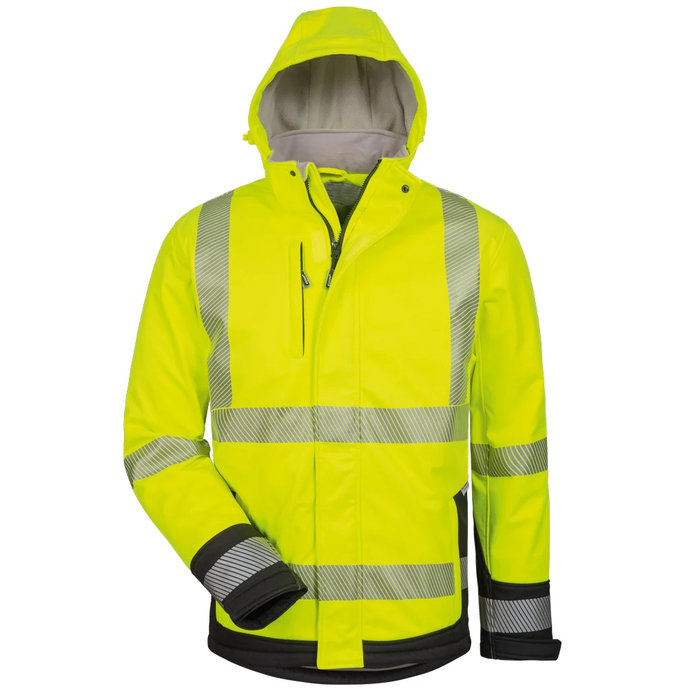 F-ELYSEE-Warnschutz, Warnschutz-Softshell-Jacke, *MELVIN*, fluoreszierend gelb/schwarz
