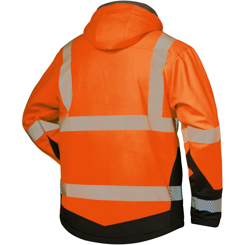 F-ELYSEE-Warnschutz, Warnschutz-Softshell-Jacke, *LUKAS*, fluoreszierend orange/schwarz