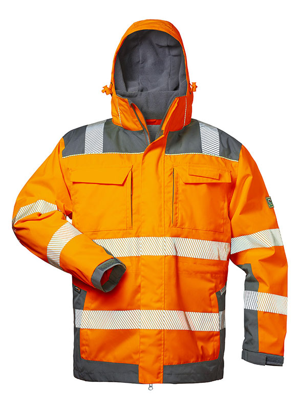 F-ELYSEE-Warnschutz, 2 in 1 Warn-Jacke, *NIKLAS*, fluoreszierend orange/grau
