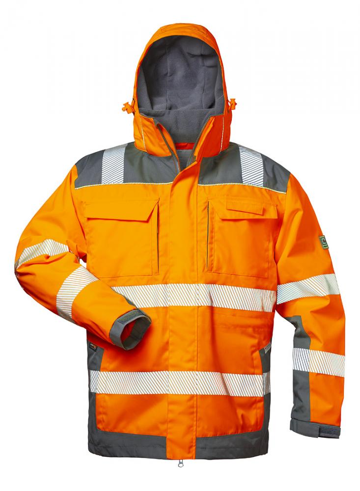 F-ELYSEE-Warnschutz, 2 in 1-Warnschutz-Jacke, *NIKLAS*, fluoreszierend orange/grau