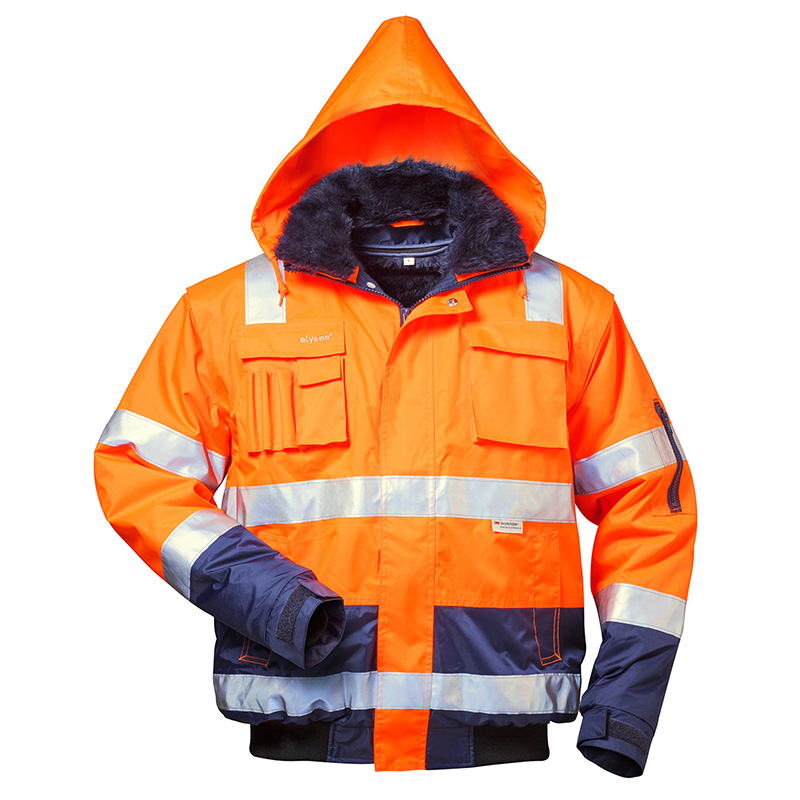 F-ELYSEE-Warnschutz-Pilotjacke, 4-in 1, *OLIVER*, fluoreszierend orange/marine