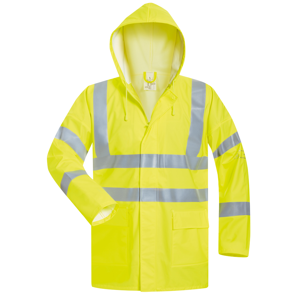 F-NORWAY-Warnschutz, Multinorm-PU-Regenjacke, *REINHOLD*, fluoreszierend gelb