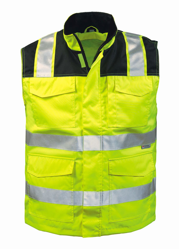 F-ELYSEE-Warnschutz, Warn-Weste, *GREGOR*, fluoreszierend, gelb/schwarz