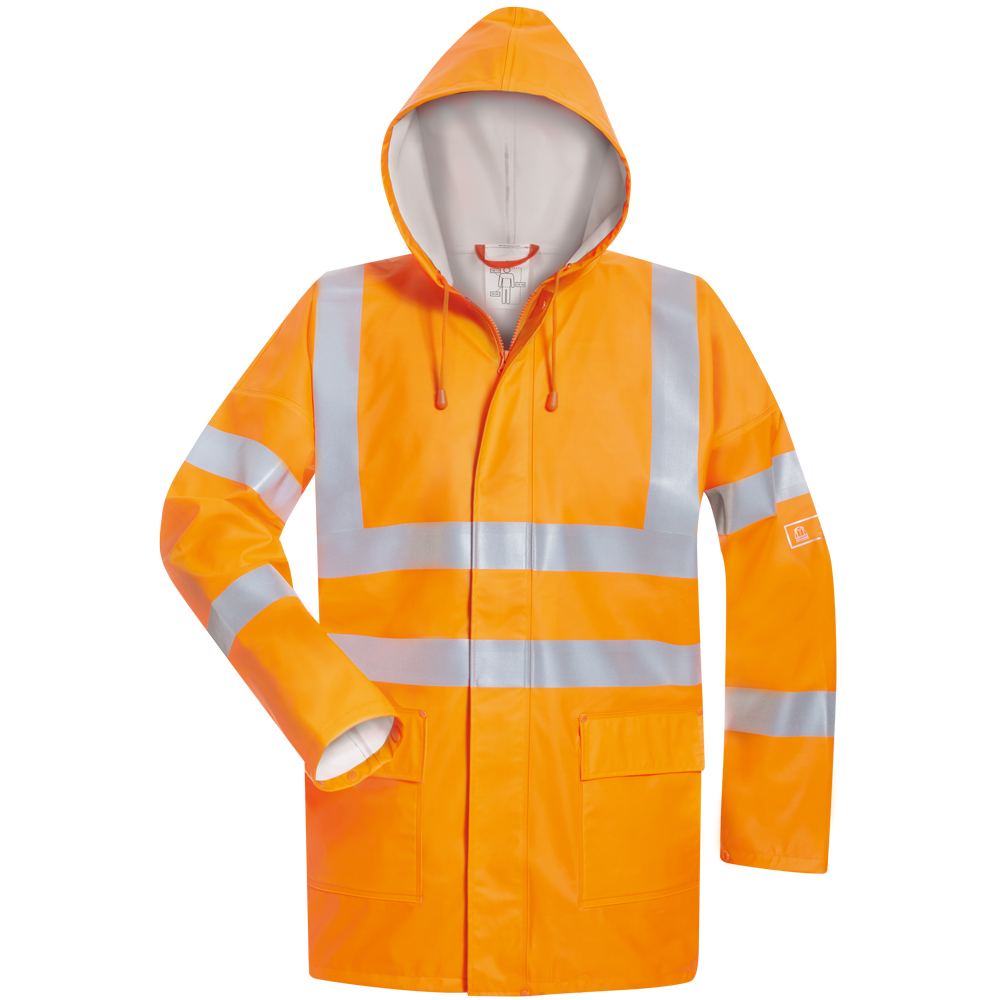 F-NORWAY-Warnschutz, Multinorm-PU-Regenjacke, *FRIDBERT*, fluoreszierend orange