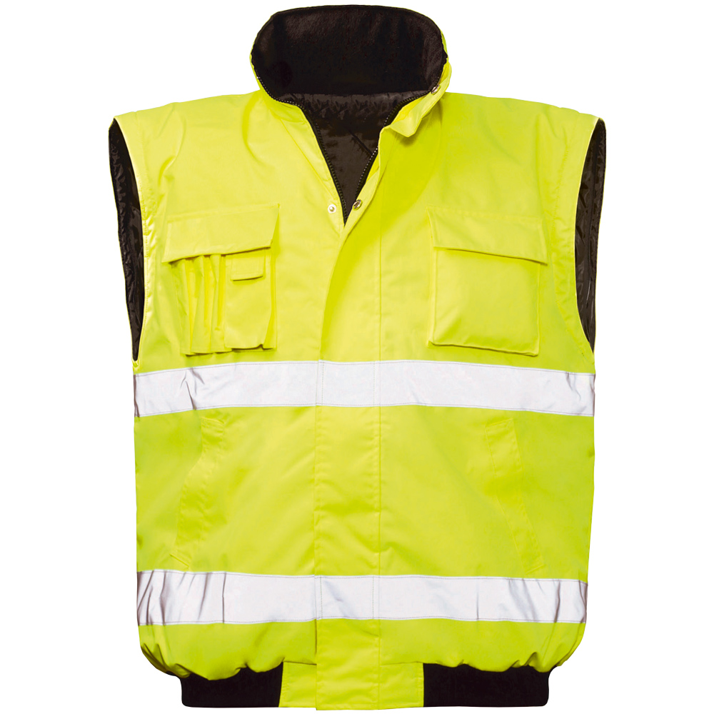F-SAFESTYLE-Warnschutz, Warnschutz-Pilotenjacke, *ROLAND*, fluoreszierend gelb